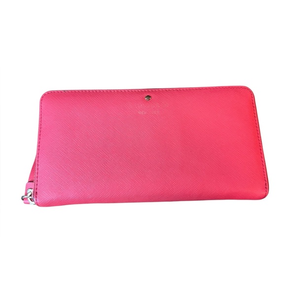 Kate Spade Hot Pink Saffiano Leather Zip Wallet - Picture 1 of 6